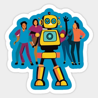 robot dancing in club abstract Sticker